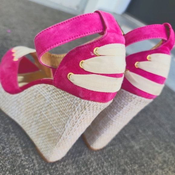FUCHSIA SPADRILLES HEEL PLATAFORM SANDALS 👡 💟 - Picture 9 of 9